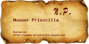 Nusser Priszcilla névjegykártya
